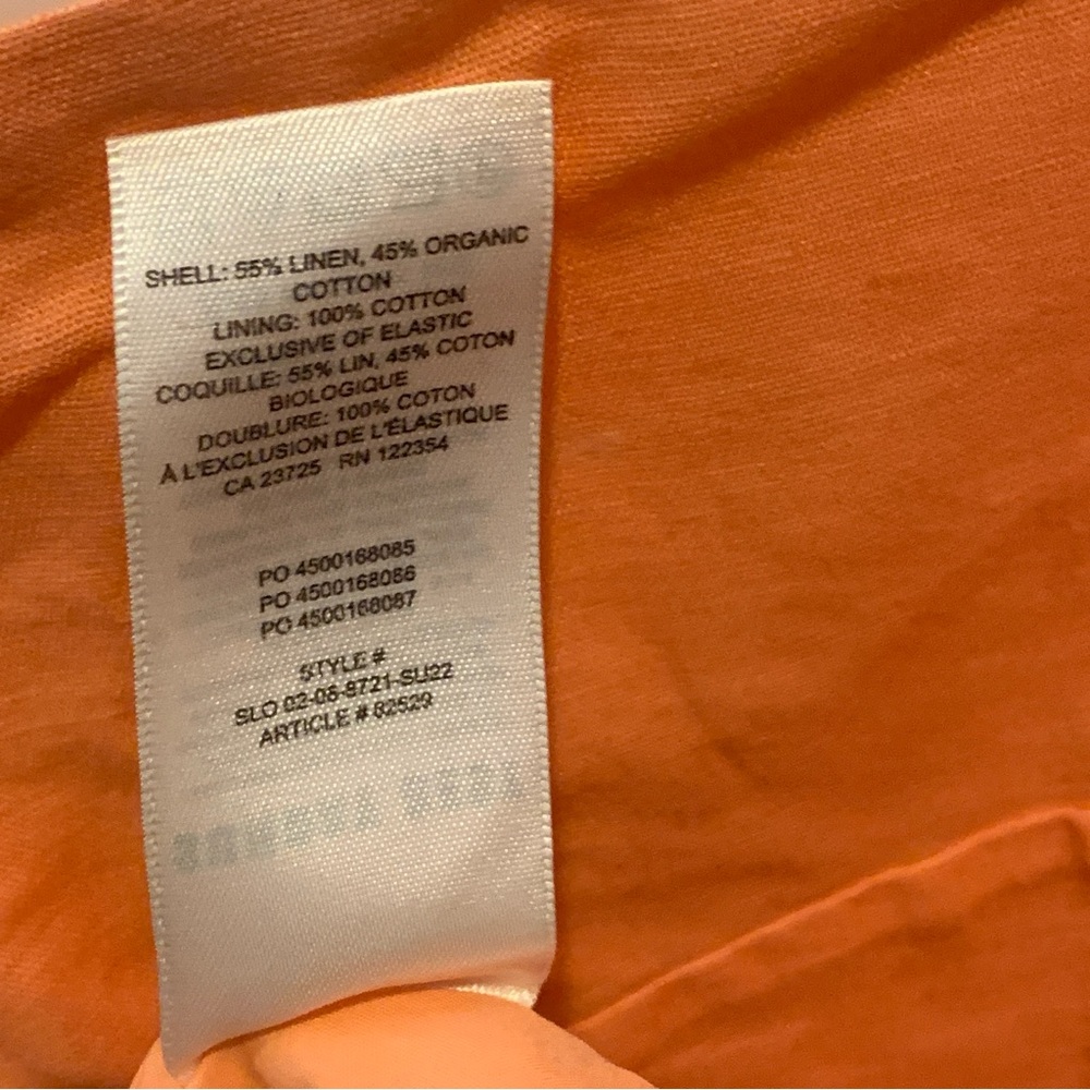 Sunday Best Vibrant Neon Orange Linen Blend Lined Spaghetti Strap Mini Dress M - Picture 5 of 9